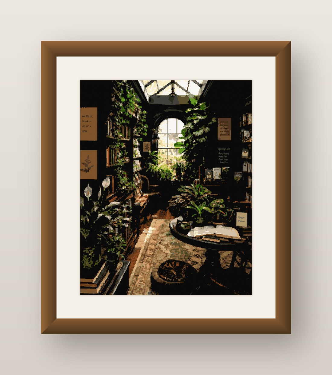 Greenhouse Reading Room Cross Stitch Pattern, Plant Cafe Books PDF