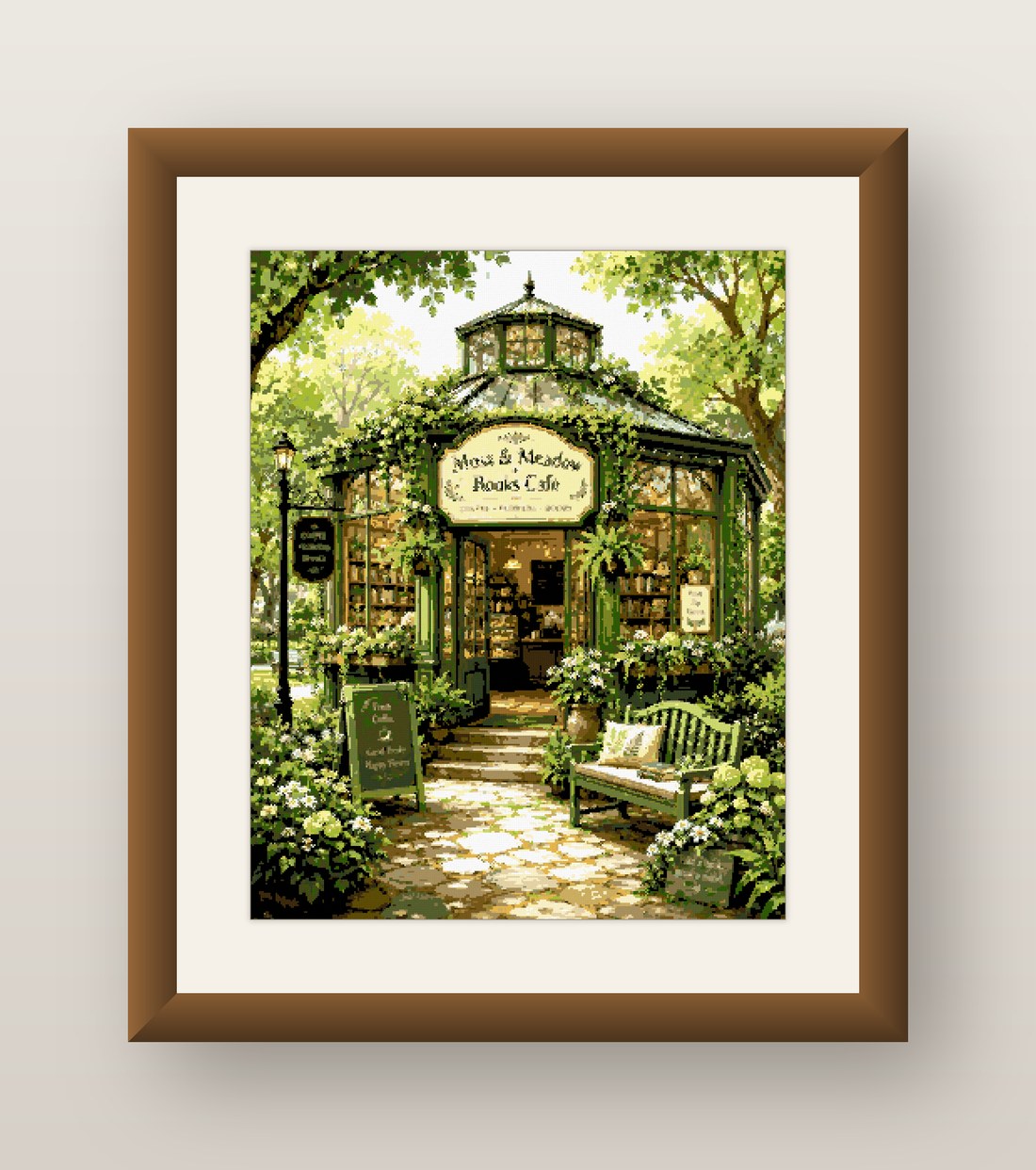 Greenhouse Cafe Cross Stitch Pattern, Moss and Meadow Books Plants PDF