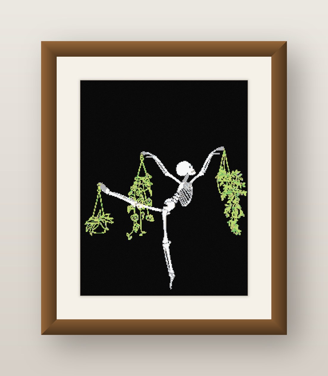 Dancing Woman Cross Stitch Pattern, Floral Line Art Dancer PDF