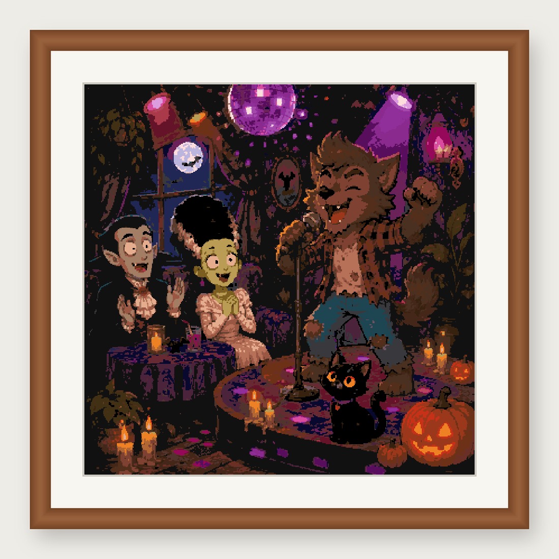 Monster Karaoke Cross Stitch Pattern, Halloween Party PDF