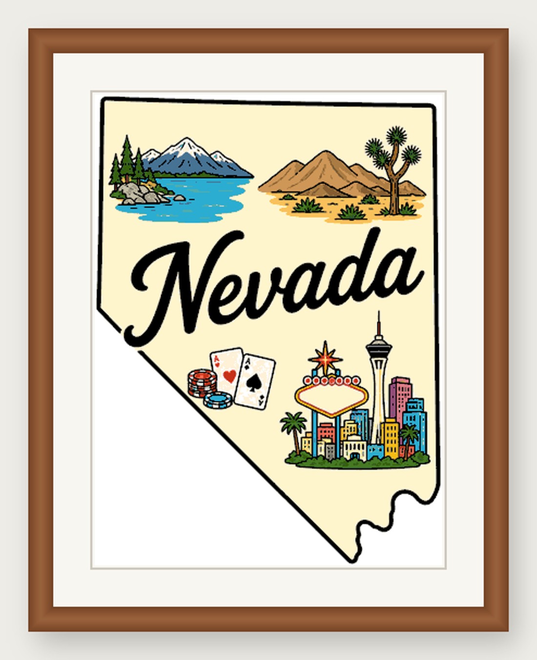 Nevada State Cross Stitch Pattern, State Shape Travel Souvenir PDF