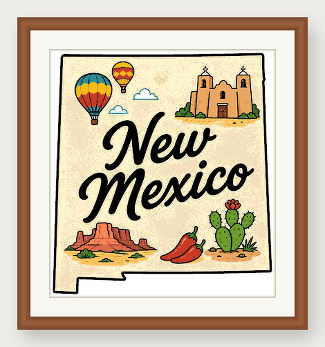New Mexico State Cross Stitch Pattern, State Shape Travel Souvenir PDF