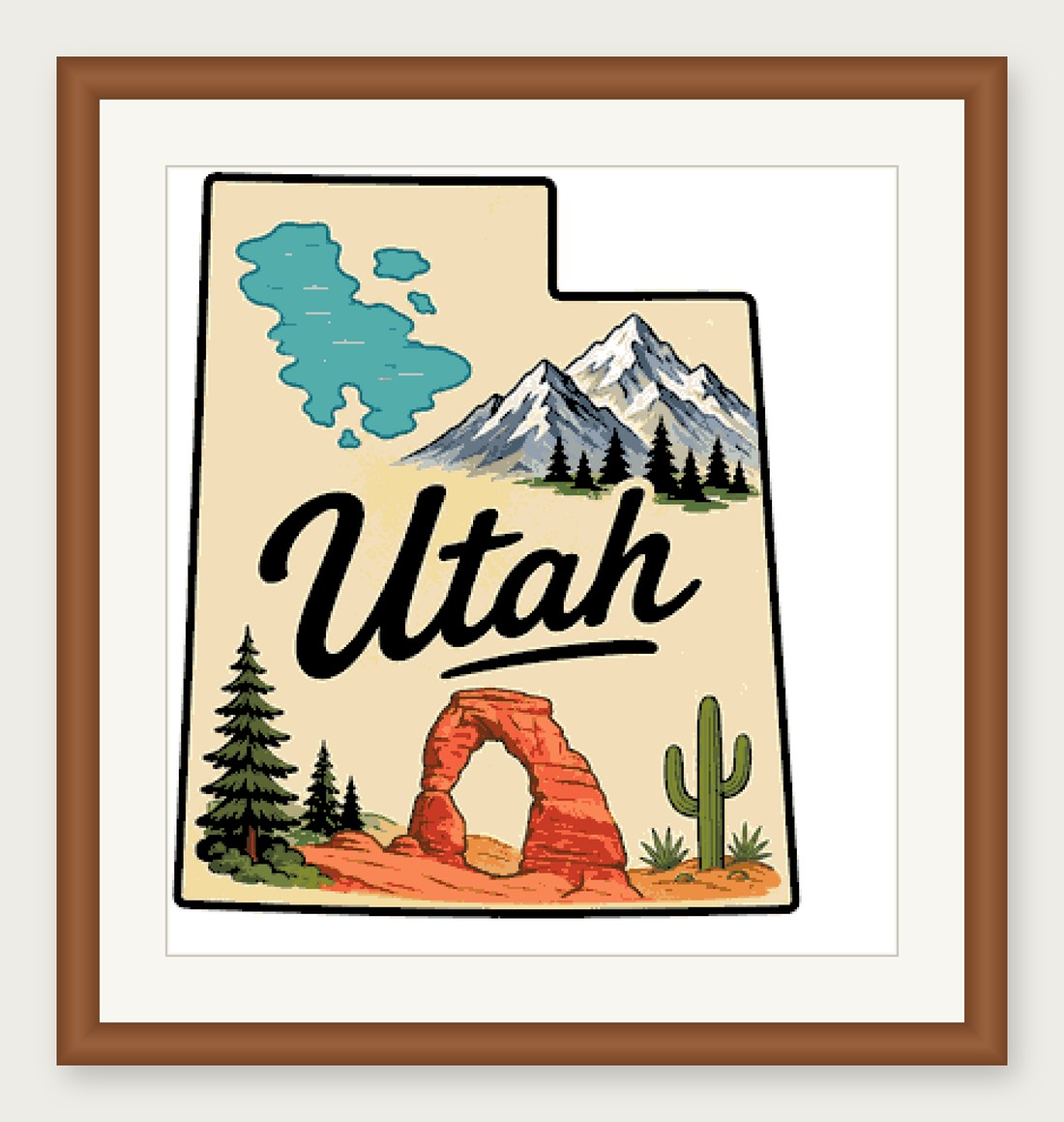 Utah State Cross Stitch Pattern, State Shape Travel Souvenir PDF