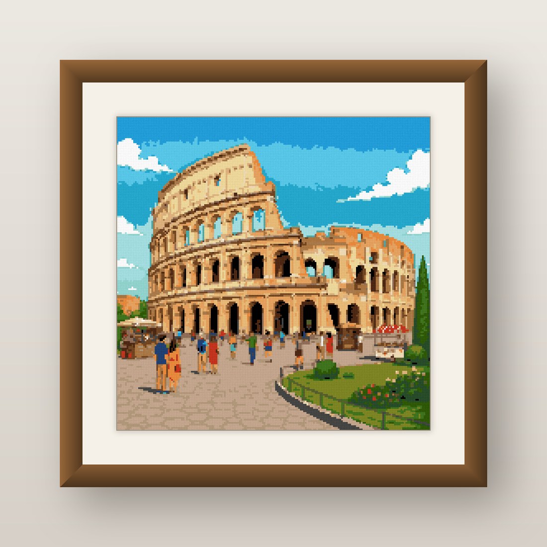 Roman Colosseum Cross Stitch Pattern, Rome Italy Landmark PDF