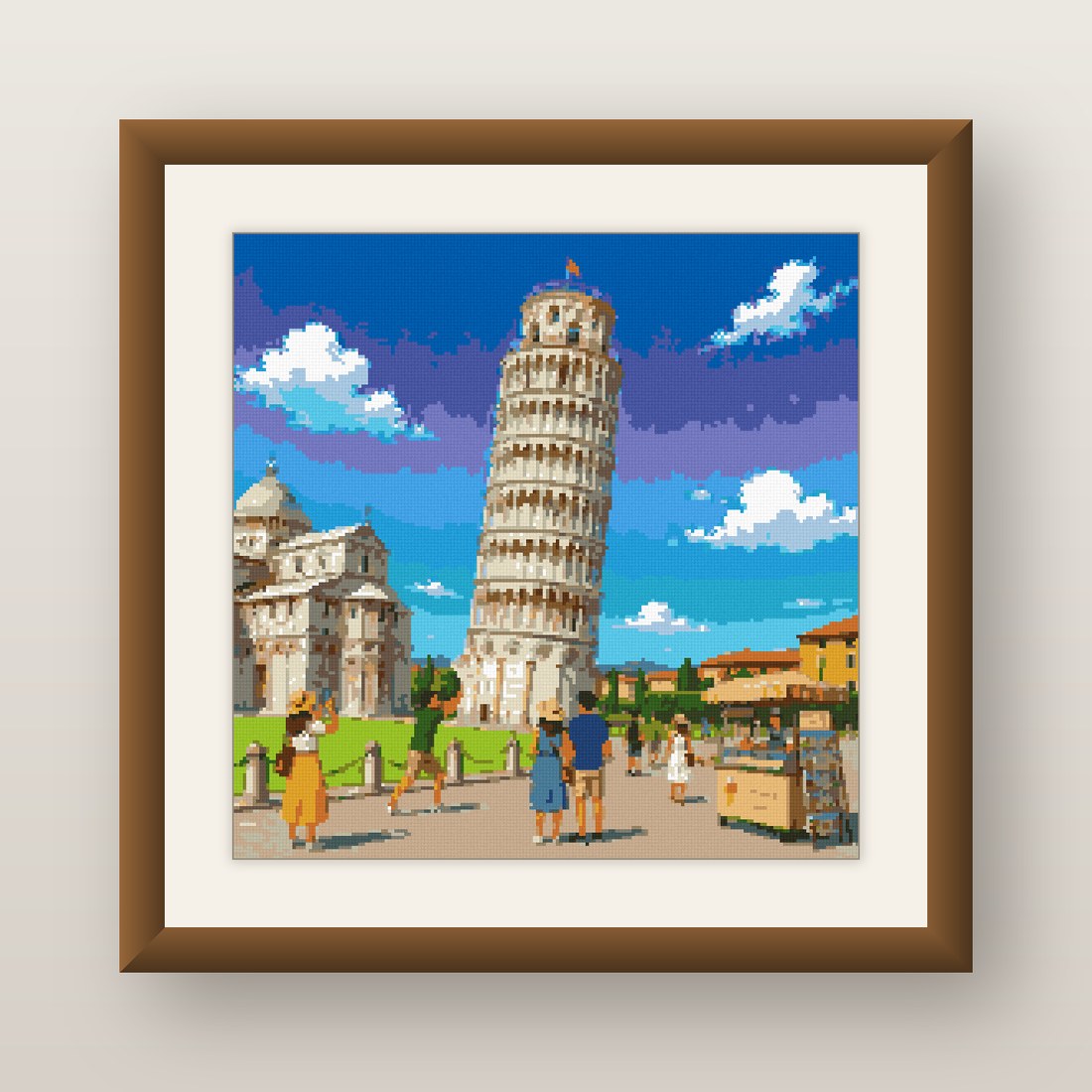 Leaning Tower of Pisa Cross Stitch Pattern, Italy Travel Landmark PDF
