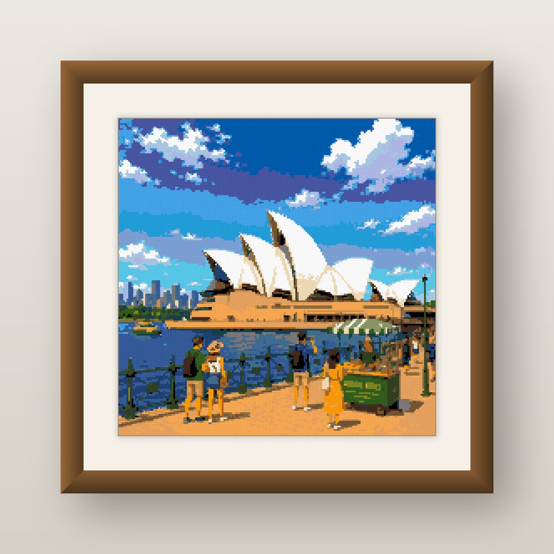 Sydney Harbor Cross Stitch Pattern, Opera House Australia Skyline PDF