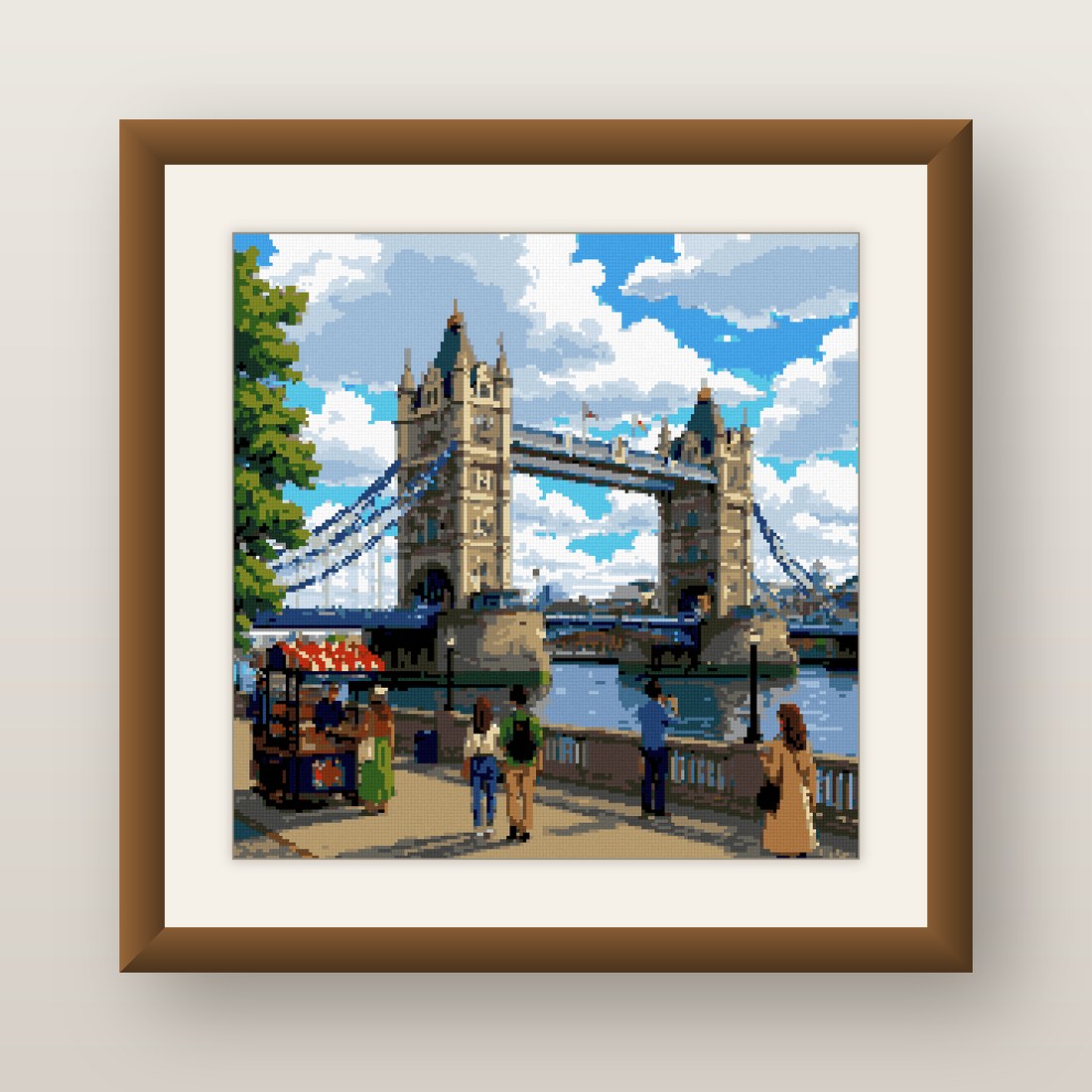 Tower Bridge Cross Stitch Pattern, London England Landmark River PDF